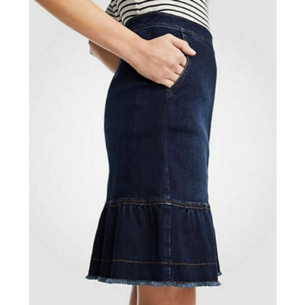 Ann Taylor Ruffled Denim Skirt